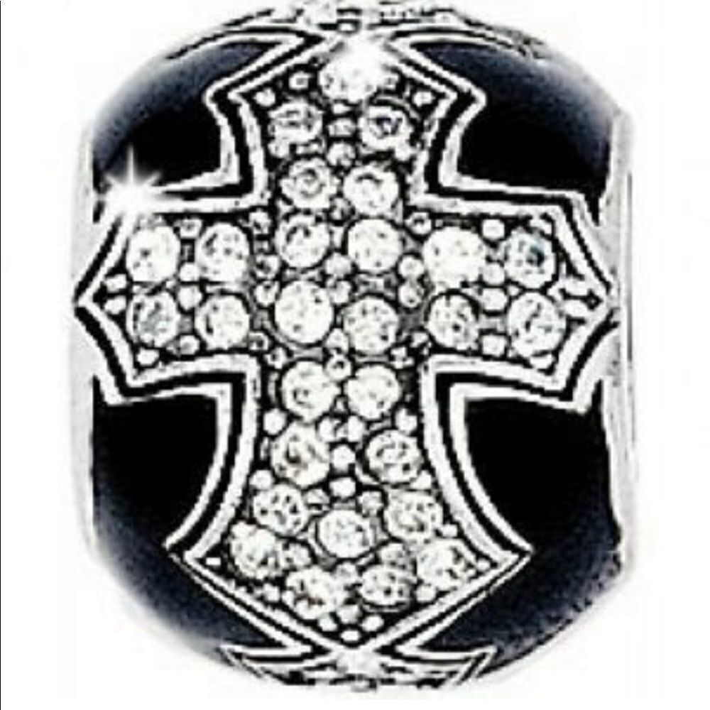 Brighton Dazzle Cross Bead Silver & Black NWT